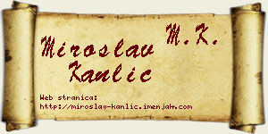 Miroslav Kanlić vizit kartica